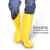 男女卫生靴高筒黄色雨靴耐油耐酸碱防滑雨鞋水产养殖雨靴 新升级款黄色 高筒雨鞋 41