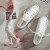 意尔康潮牌新款帆布鞋女士小白鞋学生韩版鞋子女休闲球鞋港风夏季单鞋透气鞋 白绿 39