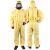 者也（ZYE）轻型耐酸碱防化服 黄色连体带帽防粉尘防护服化工喷漆工作服 XL