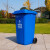 希万辉 上海加厚塑料环卫垃圾桶上挂车黑色垃圾桶咖啡色棕色市政塑料垃圾桶 蓝色可回收物 50L