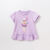 玛卡亚米女童短袖t恤2024新款薄款儿童夏装宝宝夏装上衣婴儿小童半袖 紫罗兰 100
