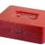 稳斯坦 W5664 手提带锁收银箱 金属储蓄钱盒整理保险箱工具箱 250密码红色25*18*9cm