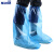 斯铂格 BGF-123 一次性PE塑料防雨鞋套 高筒防滑鞋套 加长 加厚款 5双蓝色