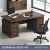 秋佳办公电脑桌椅组合简约现代老板桌办公室单人简易大班台台式电脑 140*60cm欧洲黑橡木色+椅子