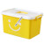 收纳箱塑料特大号整理箱装衣服棉被书籍的储物箱周转置物箱子加厚 亮黄色笑脸 超值三件套390+390+390