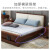 摩高空间北欧实木框架床日式简约卧室现代简约双人软靠床1.5米*2米胡桃色