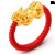 镀沙金貔貅戒指首饰转运珠珠珠红绳编织路路通送情侣对戒礼物 红绳编织貔貅