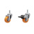 橙色尼龙PA丝杆万向刹车脚轮家具轮子 活动款 1寸(单刹款)