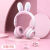 FVYESH新款无线发光兔耳朵头戴式蓝牙耳机音乐可爱儿童游戏头戴蓝牙耳机 粉白色
