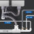 浙下水管墙排水槽净水器洗菜盆横式管家三通洗碗机专用排水厨房前 横式六通+20mm+12+12+8
