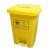 加厚垃圾桶废物回收箱带盖脚踏式黄色塑料垃圾箱医院卫生院诊所脚 50L万向轮专用