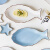 ezicok鱼盘蒸鱼盘菜盘陶瓷盘鱼型盘子汤盘纯色西餐盘早餐盘家用 鱼盘-白色 1个 30cm