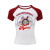 桑德斯MAMR 美式棒球文化印花短袖T恤白红撞色半袖打底衫修身上衣女夏季 白红 M