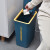 金绿士 带盖按压式垃圾桶15L 大号大容量厨房卧室办公室卫生间用塑料垃圾篓纸篓 轻奢绿款