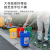 美式创意工业风垃圾桶圾桶家用卫生间环卫室外级圆形手提式 10L无盖红色标签（有害垃圾）
