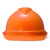 梅思安/MSA V-Gard500豪华型PE透气孔V型安全帽工地建筑工程防砸防冲击头盔一指键帽衬带下颚带 可定制 橙色