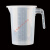 塑料烧杯 塑料量杯带盖刻度烧杯奶茶店专用工具厨房透明毫升杯子 3500ml半柄(带盖)
