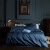 水星家纺 床上四件套纯棉60支长绒棉贡缎床单被罩被套五星级酒店宾馆套件爵色(摩洛哥蓝)床单款 双人1.5米床
