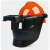 锐麻电焊高空作业矿翻盖式插槽式高空电焊面罩配安全帽焊接面罩电焊帽红色