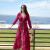 西子美丽心情新款民族风度假连衣裙女夏红色复古刺绣V领波西米亚沙滩裙F261 黑色 3XL