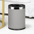 垃圾桶户外大号不锈钢厨房厕所卫生间茶水渣北欧酒店简约铁筒 15L银圈-白色十字纹