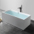果敢亚克力浴缸小户型保温家用成人独立式薄边浴缸051 白色空缸+下水 1米