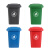 大号分类垃圾桶带盖带轮大容量户外商用厨房办公室创意垃圾筒箱 带轮绿色50升加厚桶/投放标