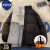 NASAWASSUP双面穿棉服男士棉衣冬季情侣潮流加厚棉袄外套羽面包绒服男装 NA黑色 XL建议140-160
