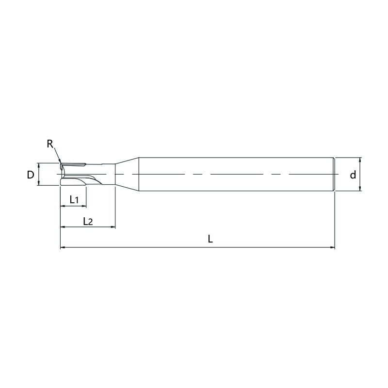 刃天行 DGM1030R02-050S04 D02 1刃有效 PCD R型圆鼻铣刀细粒度材料 适用于非铁合金精加工  订制品 下单前咨询客服确认货期SKYWALKER