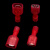 铸固 尼龙子弹头端 电线对接冷压快速接线端子公母对插连接器 红色30套0.5-1.5平方
