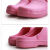 2021年防滑厨师鞋透气包头防水休闲轻便耐磨耐油橡胶底劳保工作鞋 粉红色 37