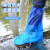 普耐迪 一次性防雨鞋套加长加厚耐磨成人通用雨靴高筒防滑10只装 蓝色加厚高筒雨鞋套（2只装）【36-46码】