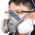 LISM3M6502防毒面罩硅胶面罩防化工气体口鼻罩甲醛喷漆面俱防毒面具 6502配6006七件套