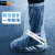 一次性鞋套防水雨天加厚长筒养殖场靴套防滑户外漂流耐磨塑料脚套 长筒(蓝色)2只看样品