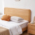 木创实木床双人榉木床简约小户型原木风大板床主卧硬板床婚床榉木家具 床+2个床头柜 1.2*2.0米框架结构