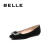 BELLE/百丽专柜同款黑色羊绒皮女单鞋BUJ03CQ7 黑色 36