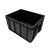 沃嘉促销周转箱黑色塑料静电胶框箱物料盒托盘带盖分格隔板刀卡 5号480*355*170防静电箱