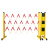 绝缘施工围栏电力安全玻璃钢圆管伸缩围栏隔离带围挡防护栏可移动 黄黑色 高1.2*长2.5米 国标加厚
