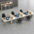 映薇简约现代职员办公桌椅组合4双6人位办公室员工财务电脑桌卡座工位 一体化线盒