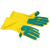 金诗洛 KSL127 乳胶手套 百洁布手套 复合海绵清洁手套劳保手套  (黄-双手百洁)