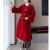 孜霓红色大衣女中长款结婚新中式国风改良呢子小个子气质复古新年战袍 红色外呢子大衣（长款） S