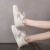 EBRUK MARE森马同品小白鞋女新款夏季网面透气镂空薄款网鞋软底女鞋运动板鞋 米白 35