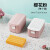 易力 多功能肥皂盒 免手搓洗衣皂香皂盒子肥皂架起泡器 粉色