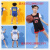 逸卡米 亲子款儿童成人篮球服套装假两件男女学生夏季训练运动短袖 短袖白色30号男女同款 儿童100码  20-30斤