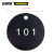 安赛瑞 圆形塑料号码编号吊牌（100个装）φ31.8mm 黑/白,编号101-200 14848