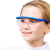 护目镜儿童幼儿园学生防风沙尘实验眼镜防冲击飞溅防弹弓水弹眼镜 黑架白镜（带防滑套）（7-10岁