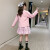 南极人三件套女童儿童西服套装裙子春秋女孩中大童学院风韩版学生校服 衬衫+粉色裙子 140码 建议身高130-140cm左右穿