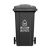 森瑟120升环卫垃圾桶有盖有轮大号大容量大型加厚分类可回收酒店物业户外室外 黑色(其他垃圾) 120L加厚款