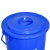 益美得 圆形大号水桶塑料垃圾桶储物桶商用户外带盖工业用大桶 60L蓝色