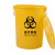 废物垃圾桶大号黄色诊所用生活垃圾废弃物损伤性圆形特大圆 黄色桶100K有盖